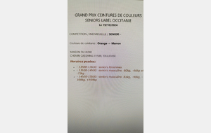 Grand Prix ceinture de Couleur Senior