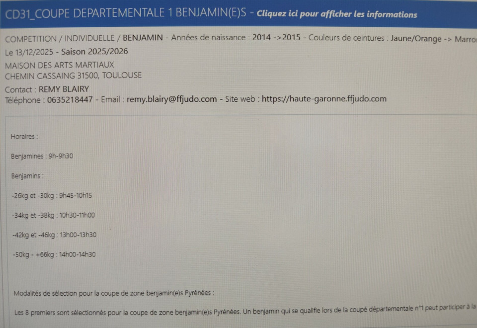 1er Critérium Benjamin